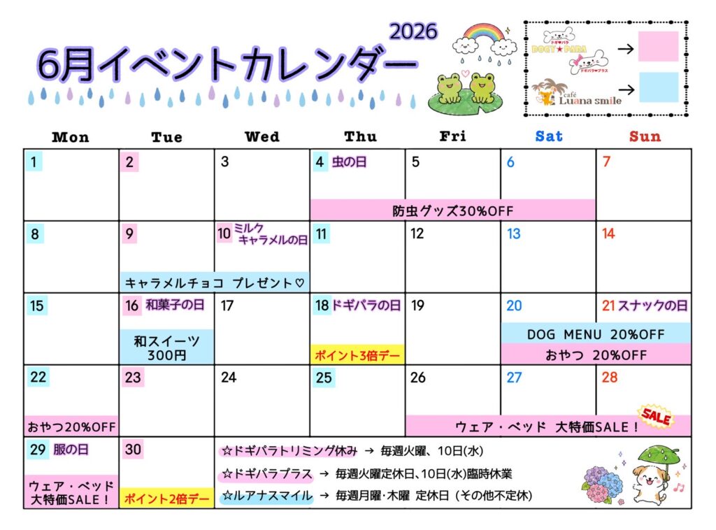 6月のイベントカレンダー